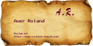 Auer Roland névjegykártya